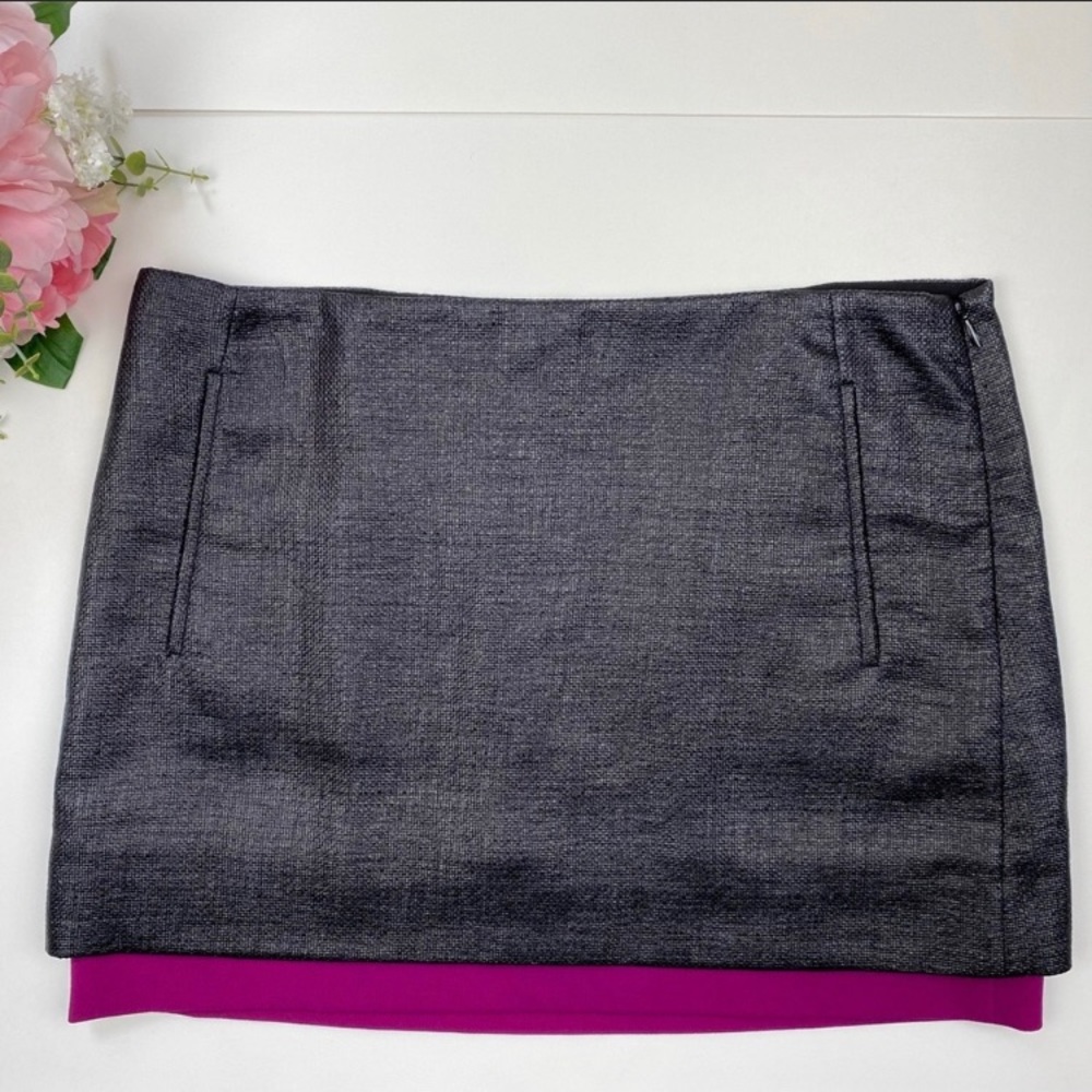 Diane von Furstenberg Elley Mini Skirt Black Pink - Picture 2 of 7